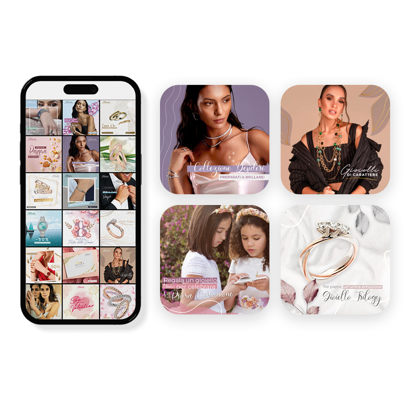 Gestione Facebook e Instagram. Cliente Gioielleria Salandin, Porlezza