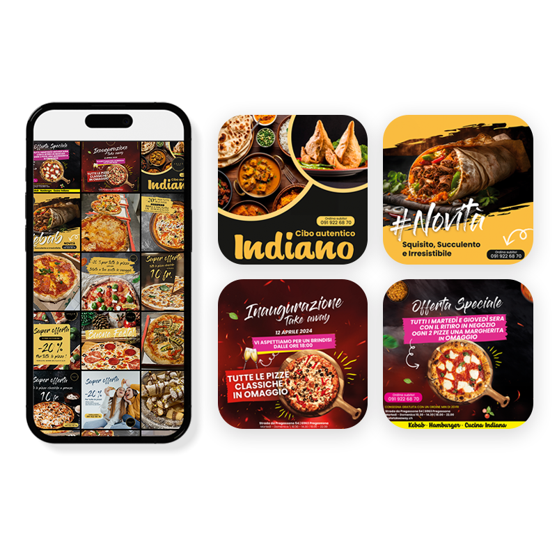 Gestione Instagram. Cliente Aretè Take Away, Pregassona, Svizzera